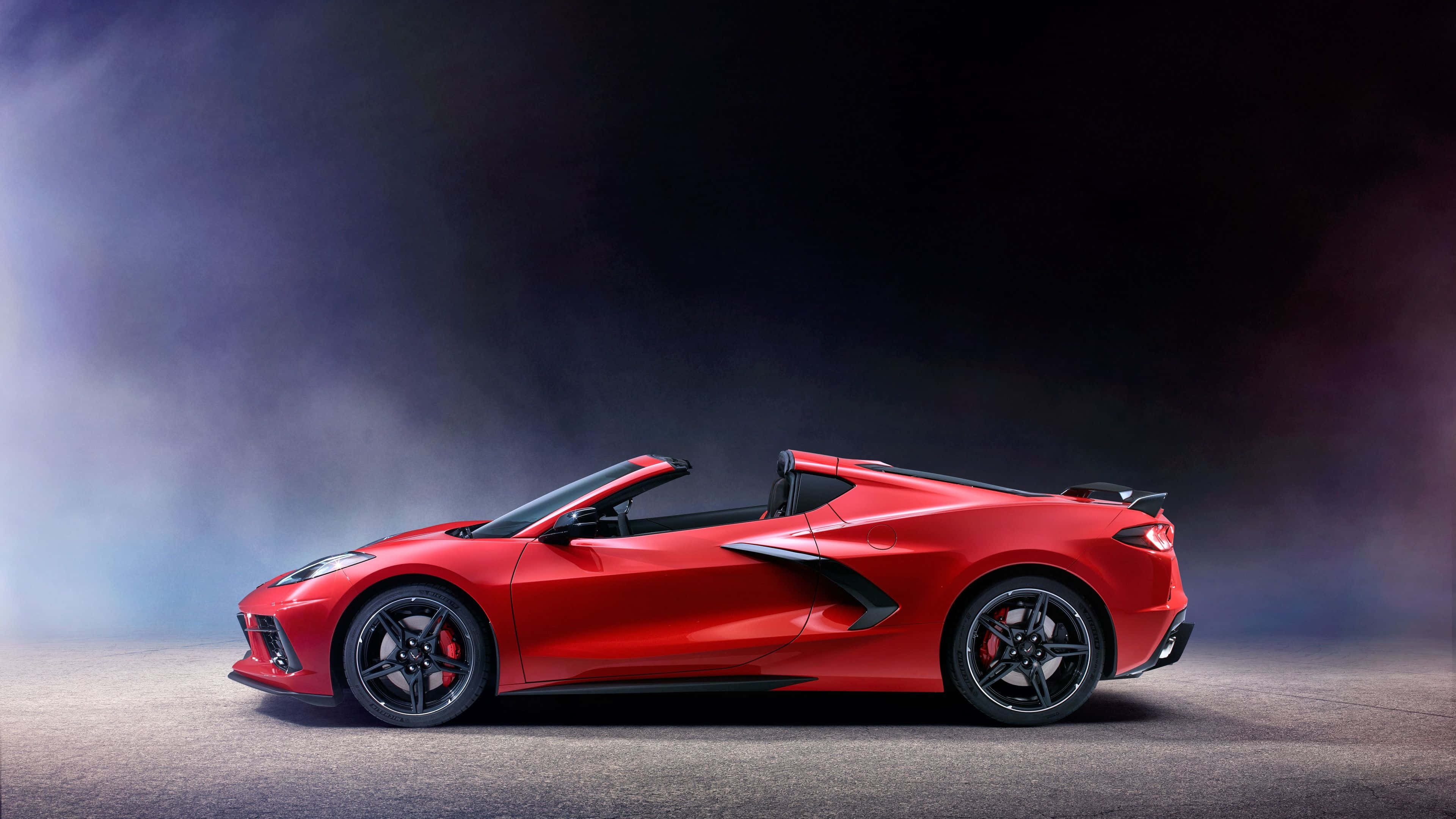Chevrolet Corvette C8, red, convertible, 4K Desktop Wallpaper