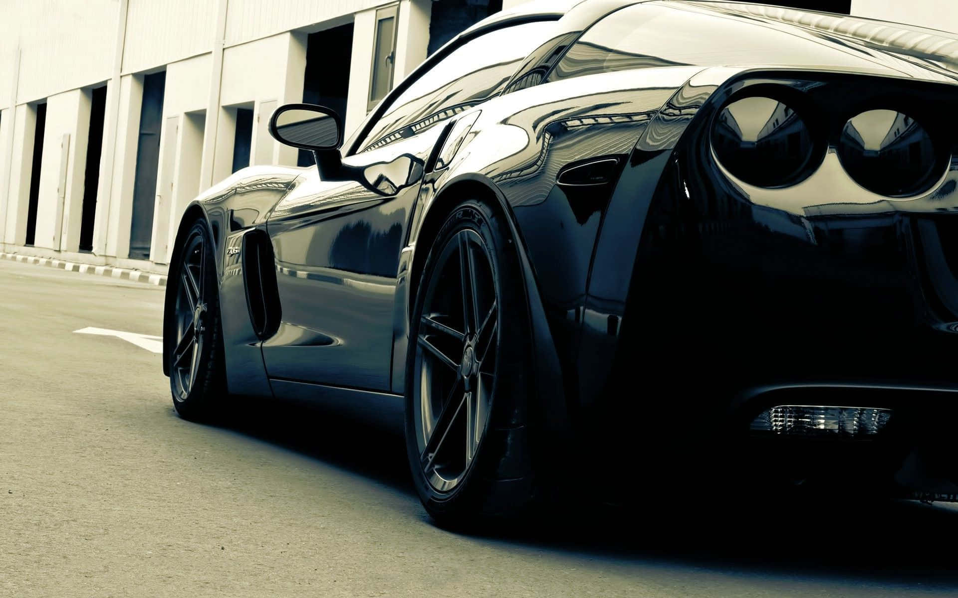 Chevrolet Corvette Z06, black, polished surface, Full HD Desktop Wallpaper