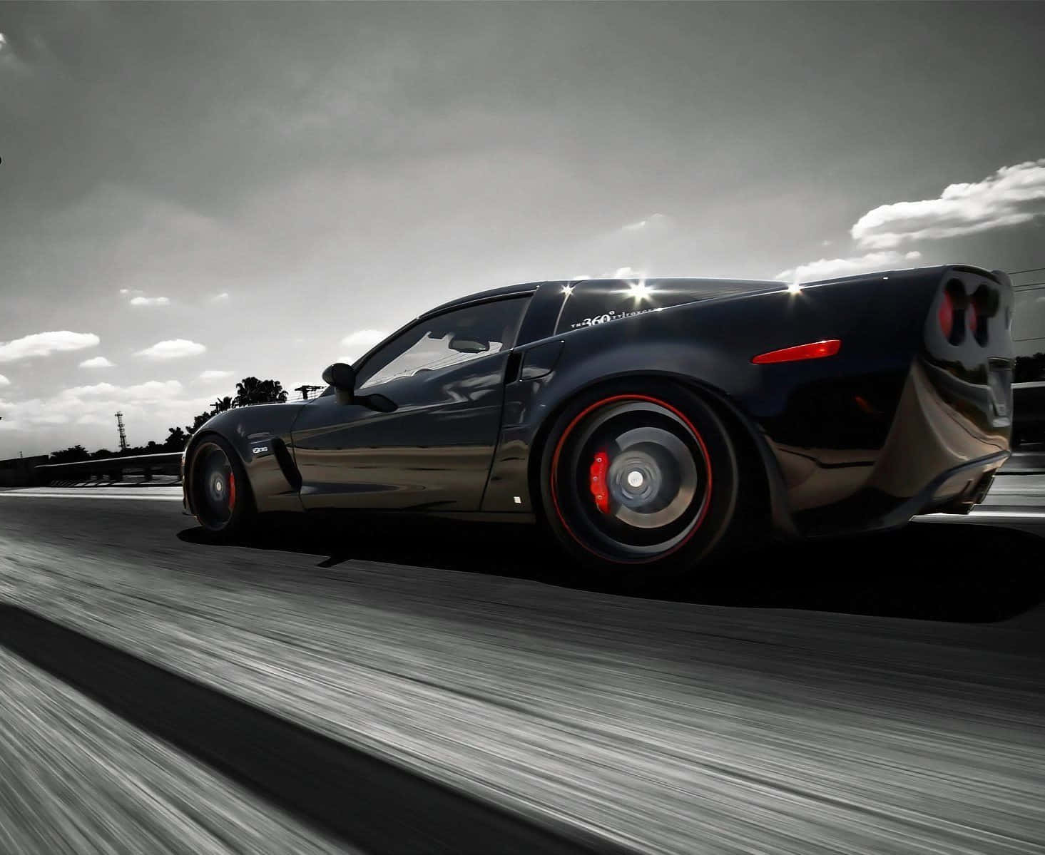 Chevrolet Corvette Z06, black, red brake calipers, HD Desktop Wallpaper