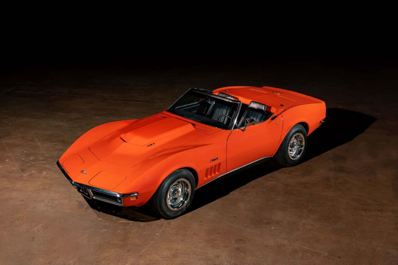 Chevrolet Corvette Zl1, vibrant orange, classic convertible, HD Desktop Wallpaper