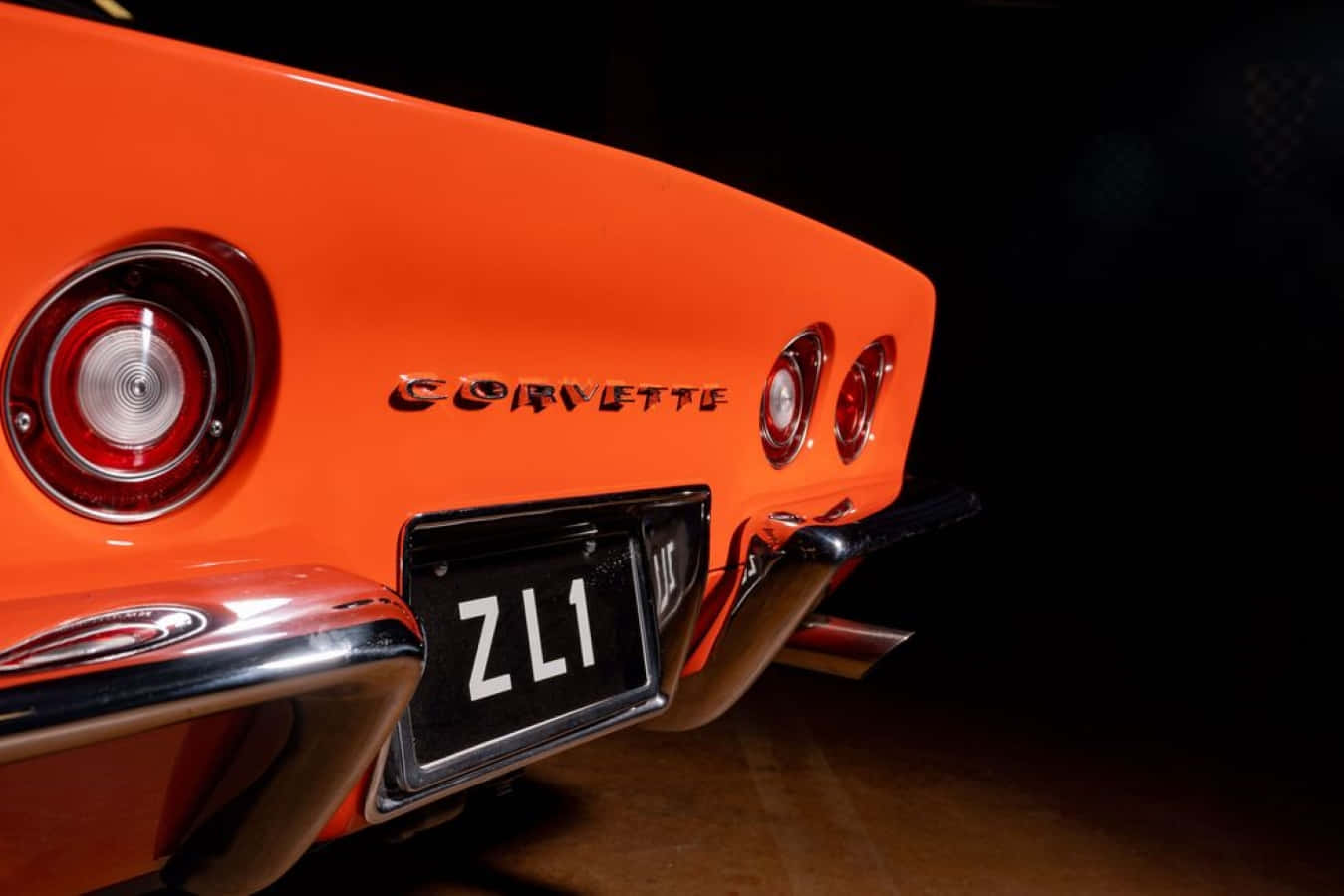 Chevrolet Corvette ZL1, vibrant orange, chrome accents, HD Desktop Wallpaper