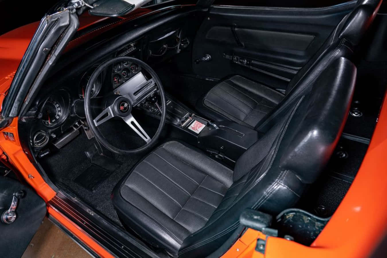 Chevrolet Corvette ZL1, vivid orange, black leather seats, HD Desktop Wallpaper