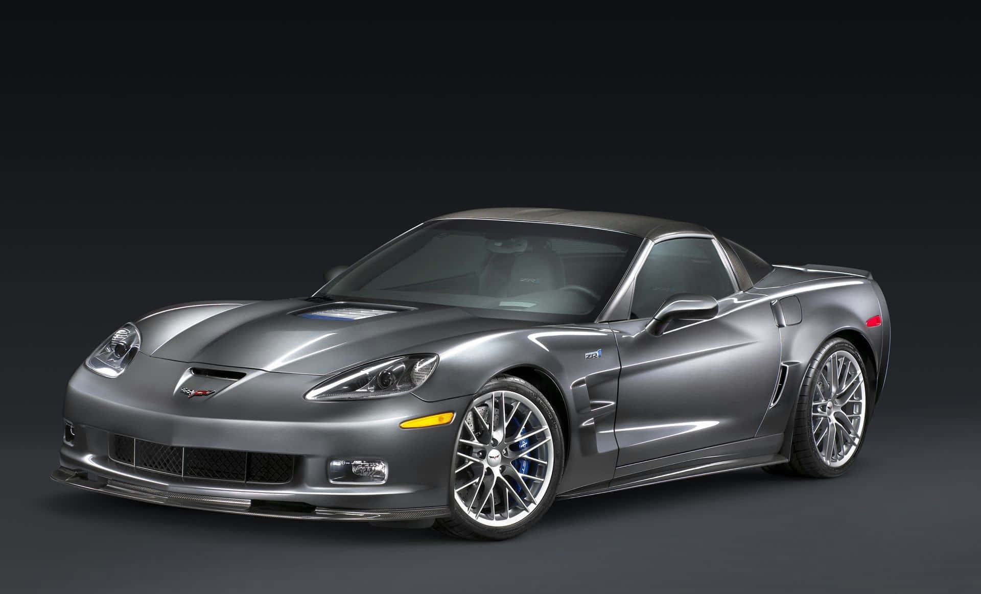 Chevrolet Corvette ZR1, sleek silver, blue brake calipers, Full HD Desktop Wallpaper