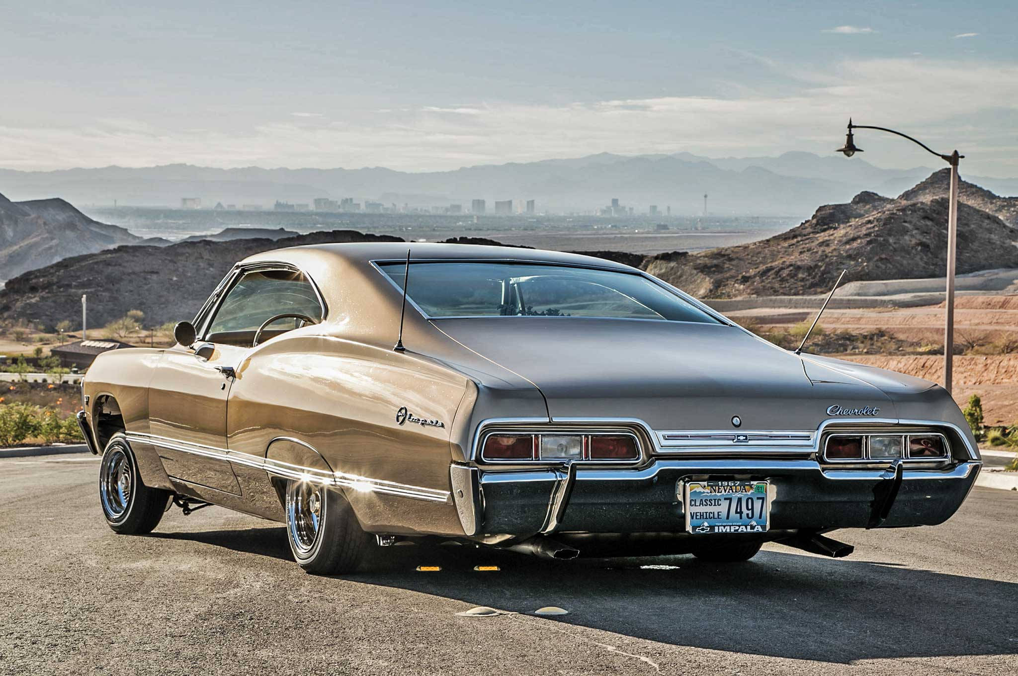Chevrolet Impala 1967, beige, gold, Full HD Desktop Wallpaper