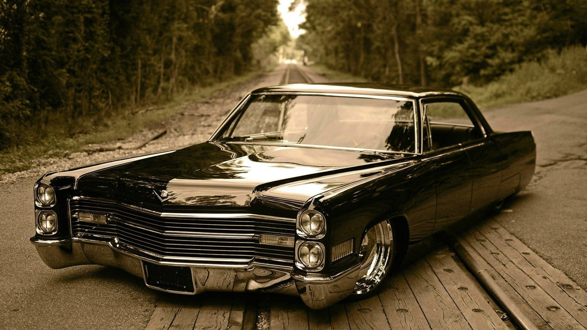 Chevrolet Impala 1967, glossy black, chrome details, Full HD Desktop Wallpaper