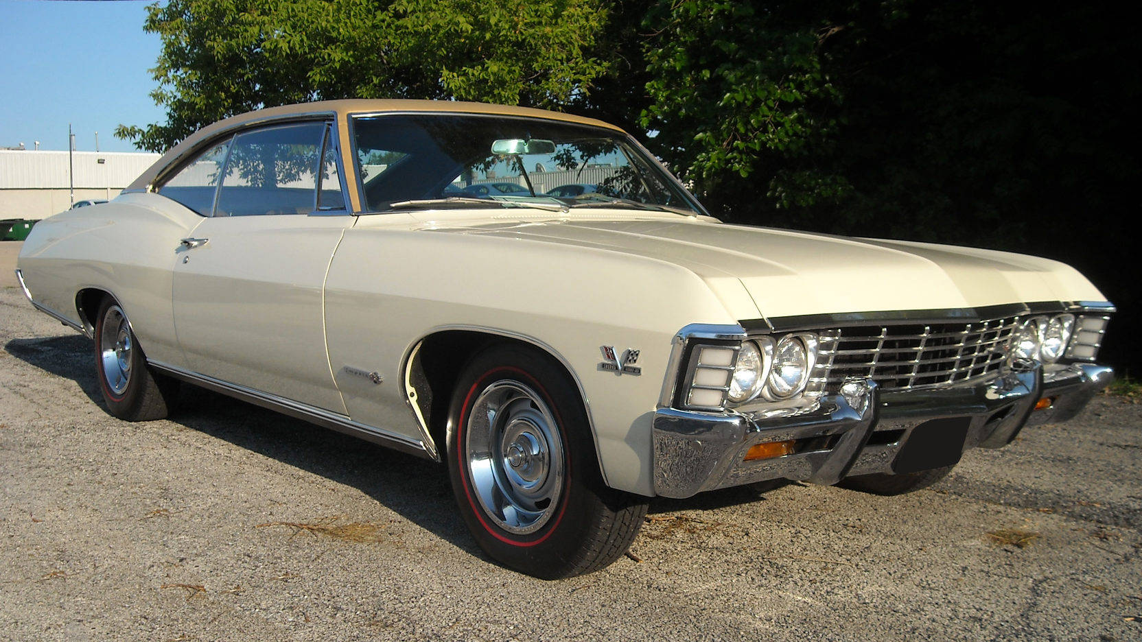 Chevrolet Impala 1967, cream, chrome accents, HD Desktop Wallpaper