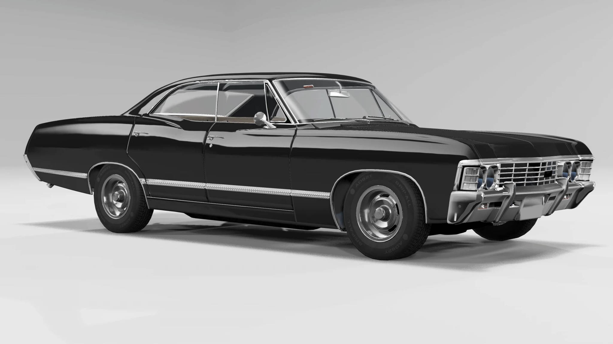 Chevrolet Impala 1967, black, chrome accents, Full HD Desktop Wallpaper