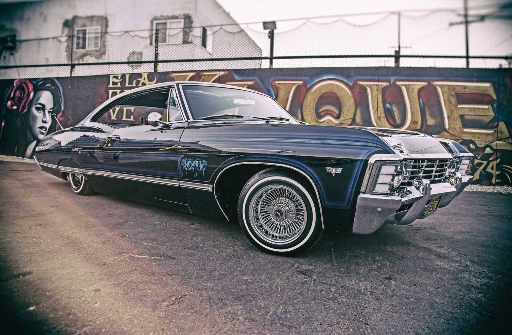 Chevrolet Impala 1967, black, chrome details, Full HD Desktop Wallpaper