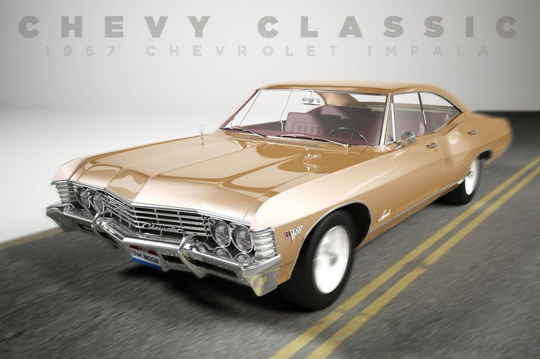 1967 Chevrolet Impala, autumn gold, gold hue, Full HD Desktop Wallpaper