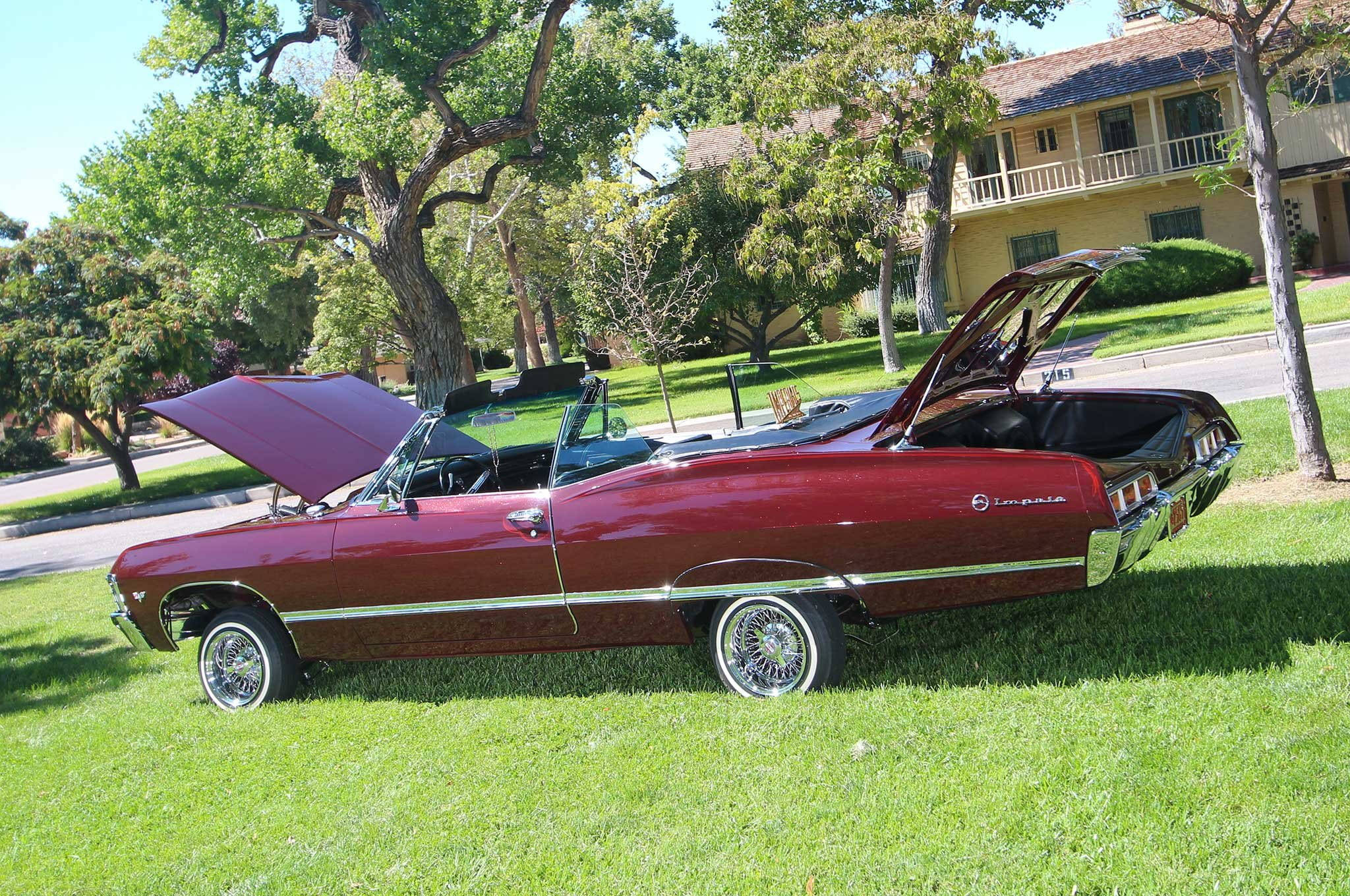 Chevrolet Impala 1967, maroon, convertible, Full HD Desktop Wallpaper