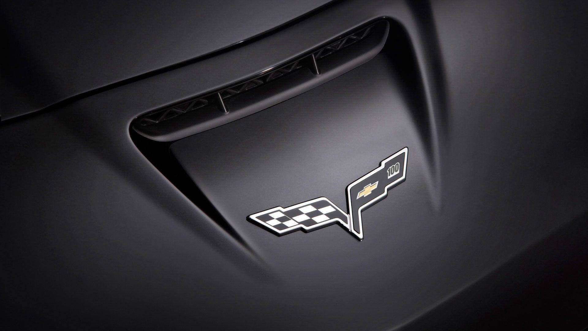 Chevrolet Logo, racing ribbon, sleek black car hood, Full HD Desktop Wallpaper
