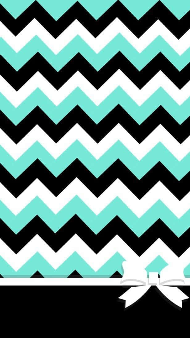 chevron pattern, teal, black, SD Phone Wallpaper