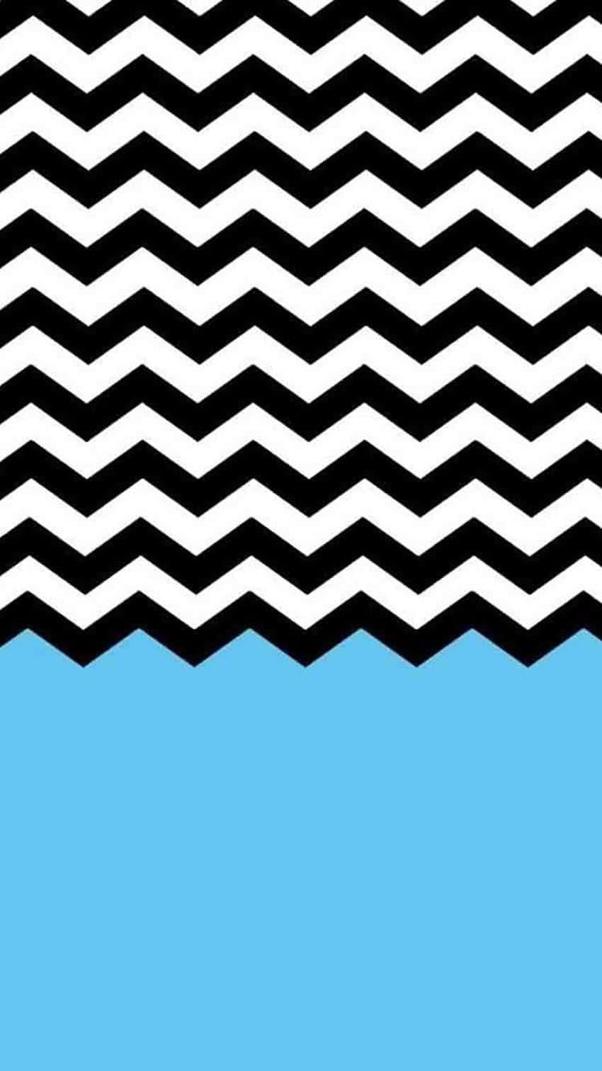 Chevron iPhone, black and white zigzag pattern, light blue background, HD Phone Wallpaper