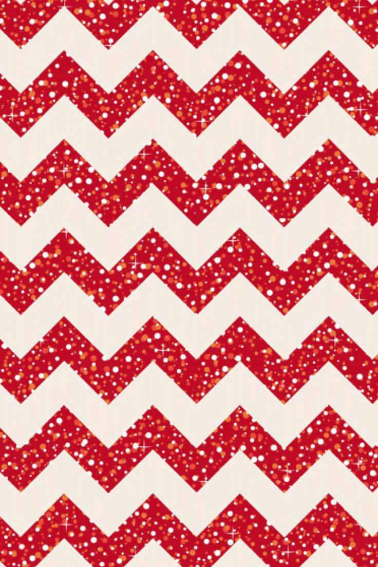 Chevron iPhone, red glittery chevron pattern, cream background, SD Phone Wallpaper