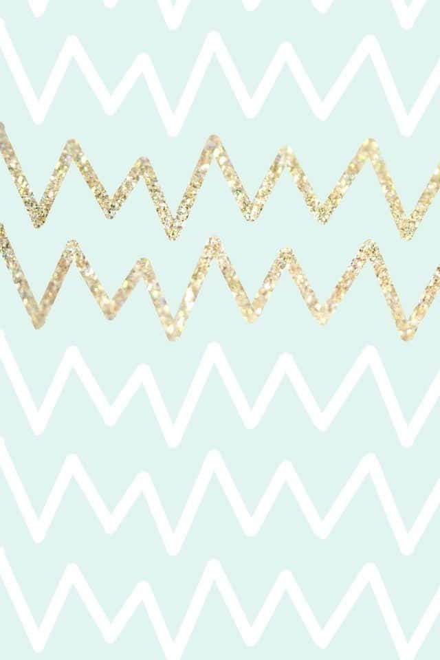 Chevron iPhone, pastel mint, white zigzag lines, SD Phone Wallpaper