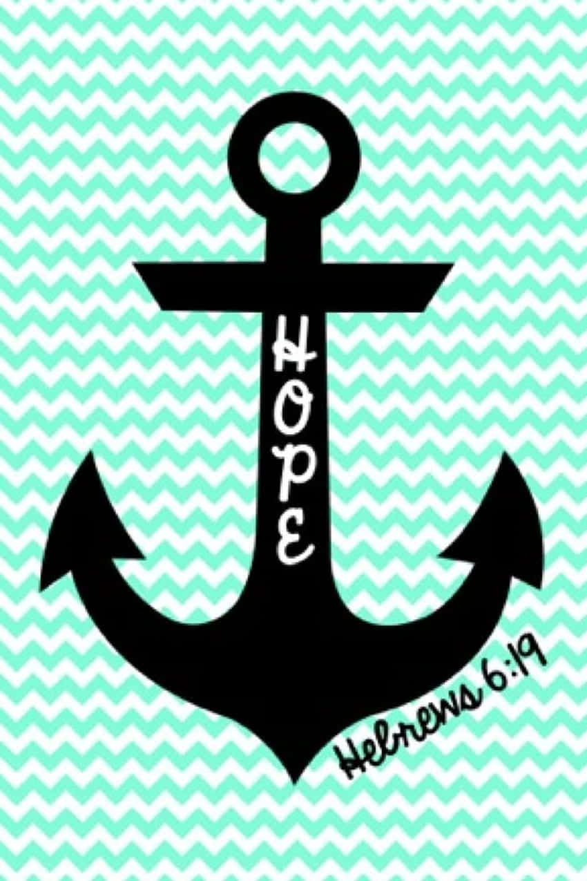 Chevron iPhone, black anchor silhouette, hope, SD Phone Wallpaper