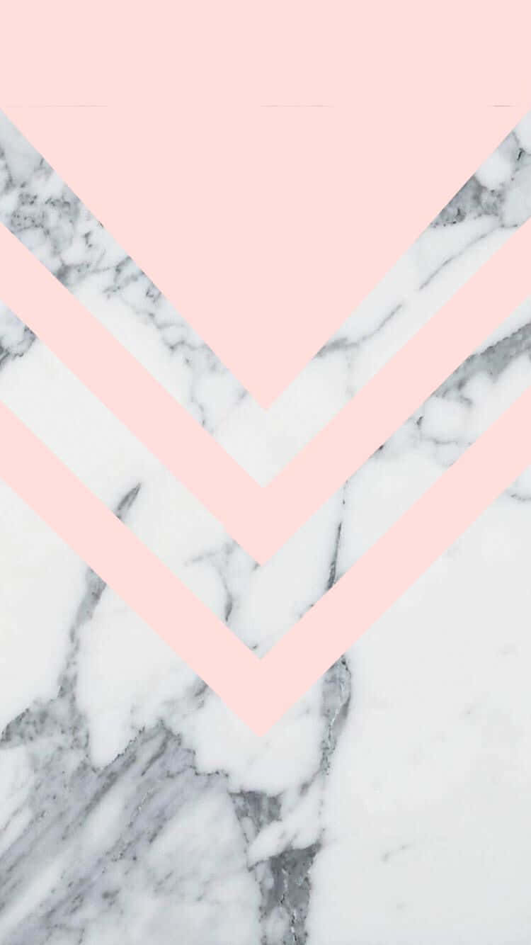 Chevron iPhone, pink chevron stripes, white and gray marble background, HD Phone Wallpaper