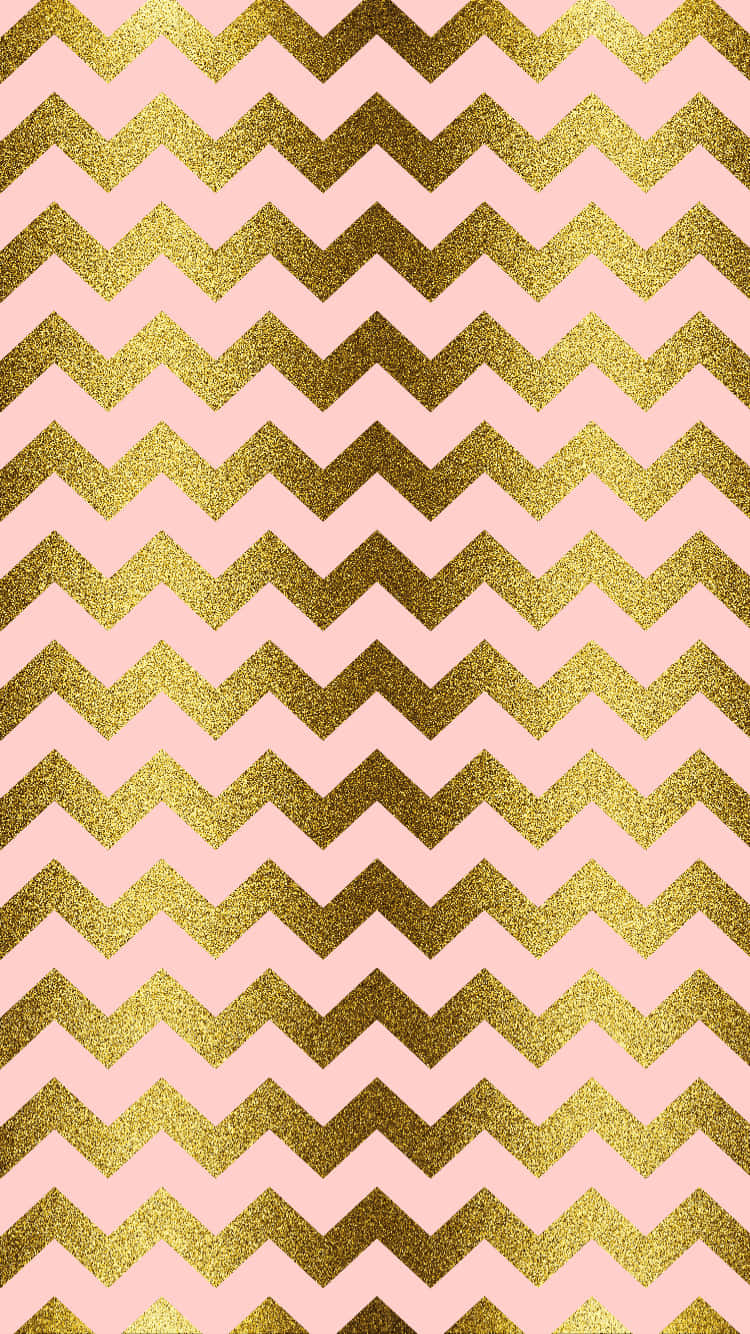 Chevron iPhone, pink, gold, HD Phone Wallpaper