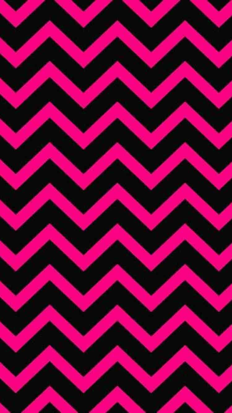 Chevron iPhone, pink zigzag stripes, black, HD Phone Wallpaper
