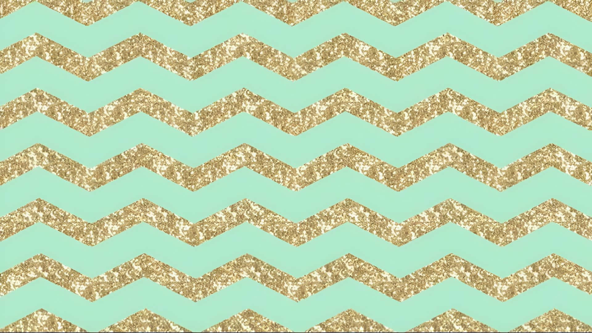 Chevron, mint green, gold glitter, Full HD Desktop Wallpaper
