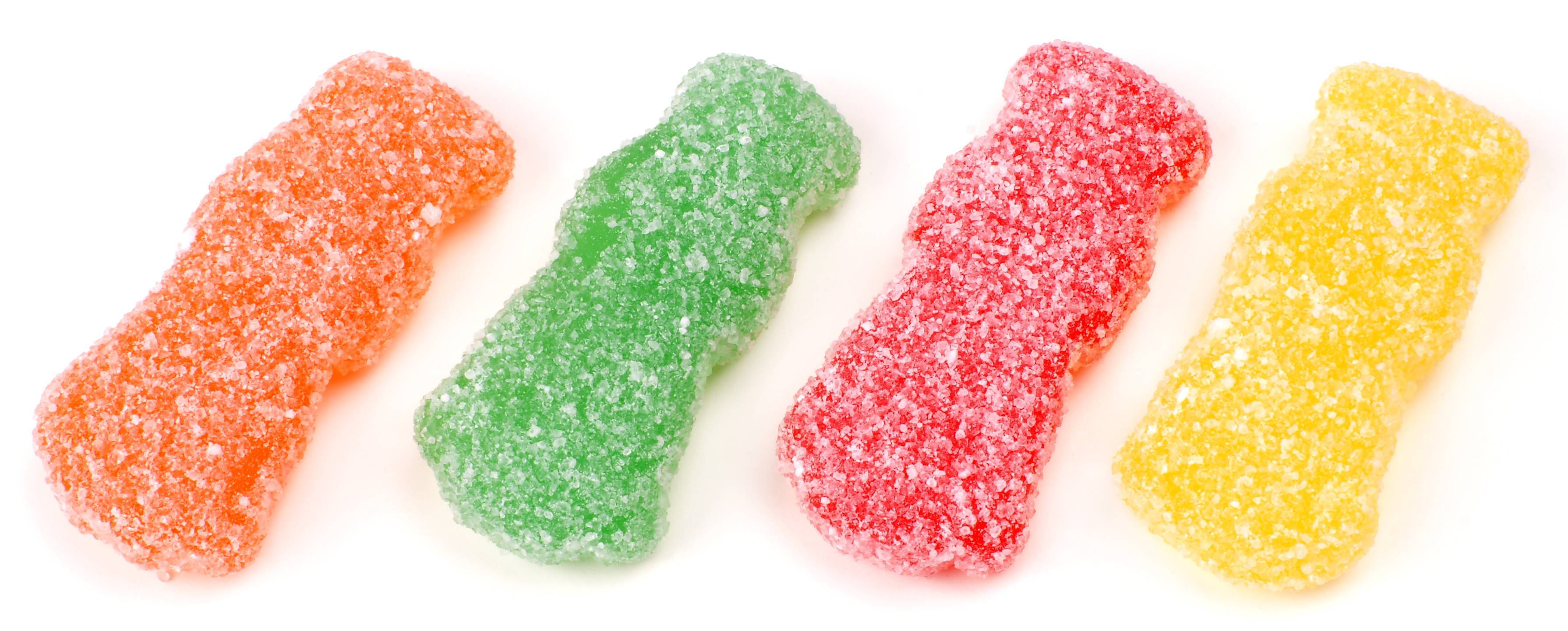 chewy sugar coated gummies, gummy bears, sugar crystals, 2K Desktop Wallpaper
