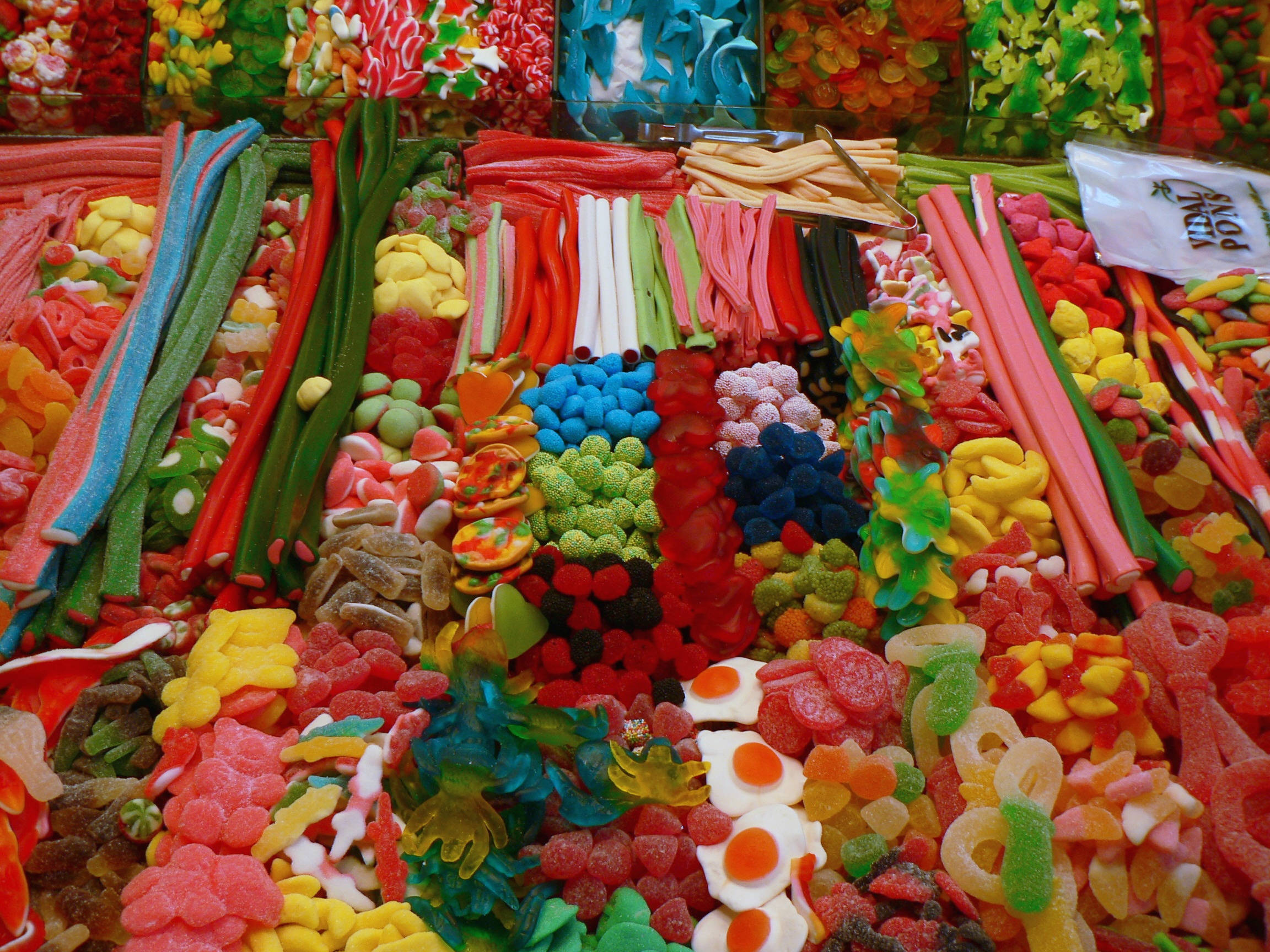 gummy worms, jelly beans, assorted sweets, Full HD Desktop Wallpaper