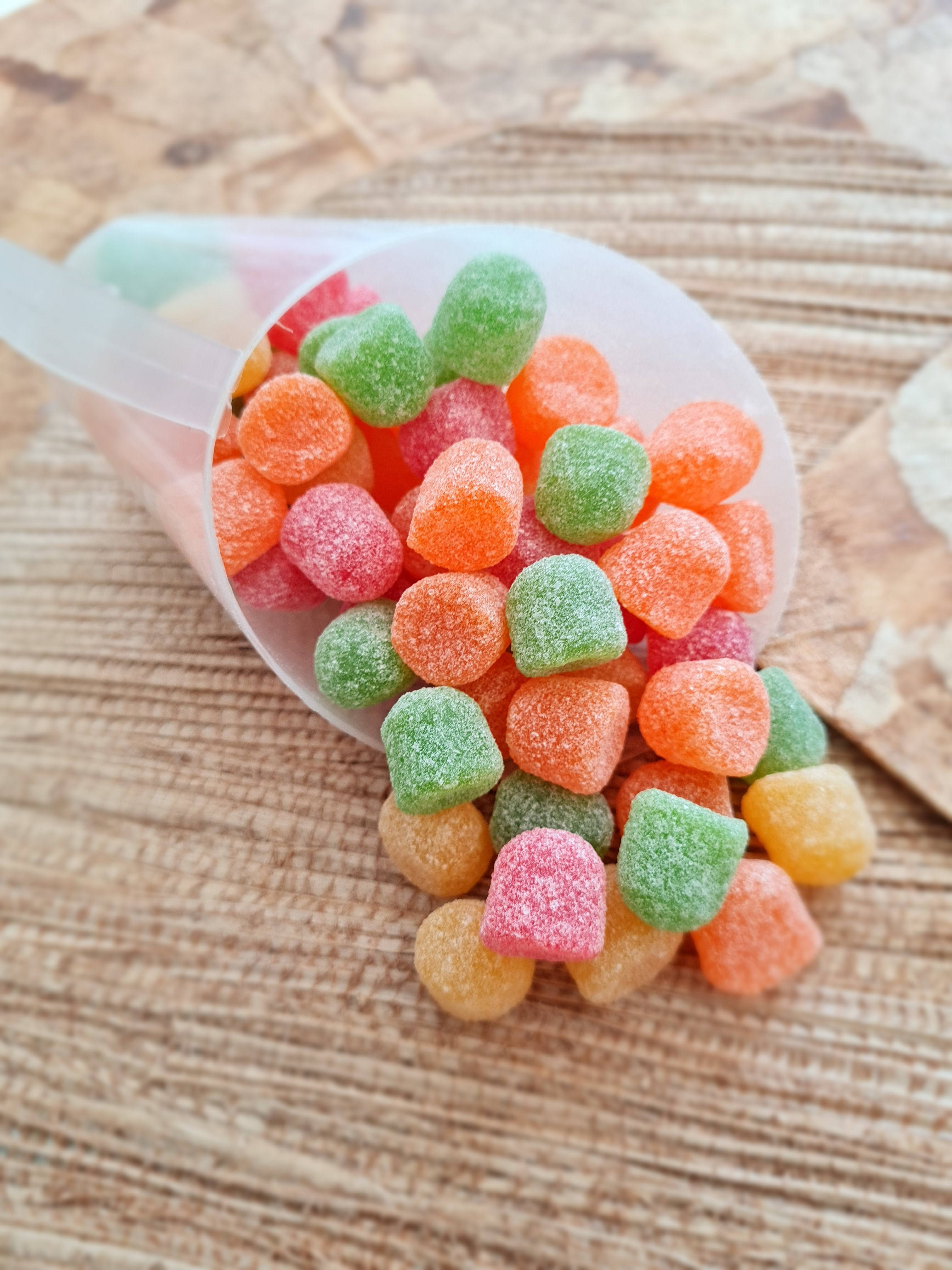 vivid chewy candies, orange, pink, 4K Phone Wallpaper