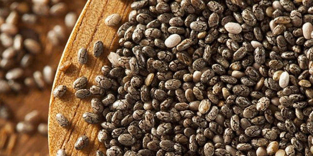 chia seeds, wooden spoon, rustic wooden surface, SD Desktop Wallpaper