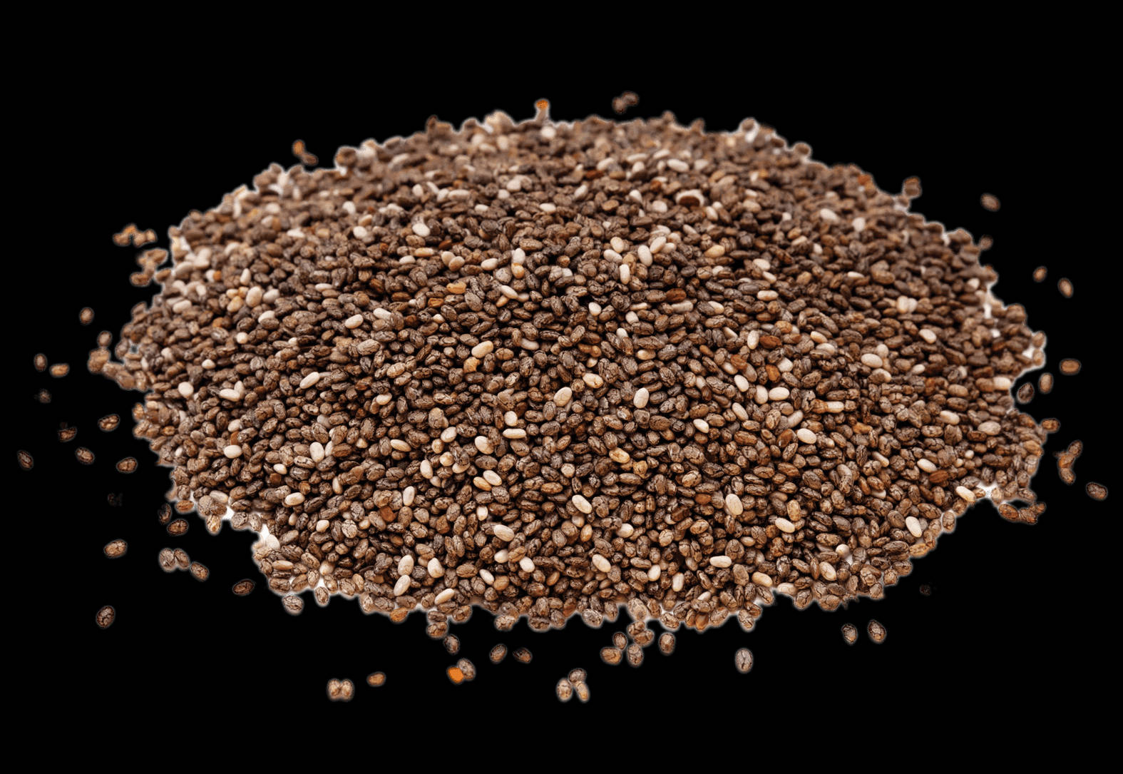 chia seeds, black background, close-up, HD Desktop Wallpaper