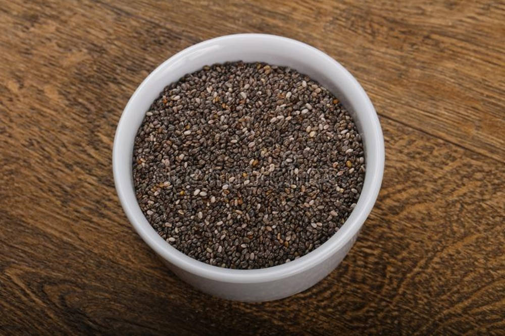 Chia Seeds, ramekin bowl, white ceramic bowl, SD Desktop Wallpaper