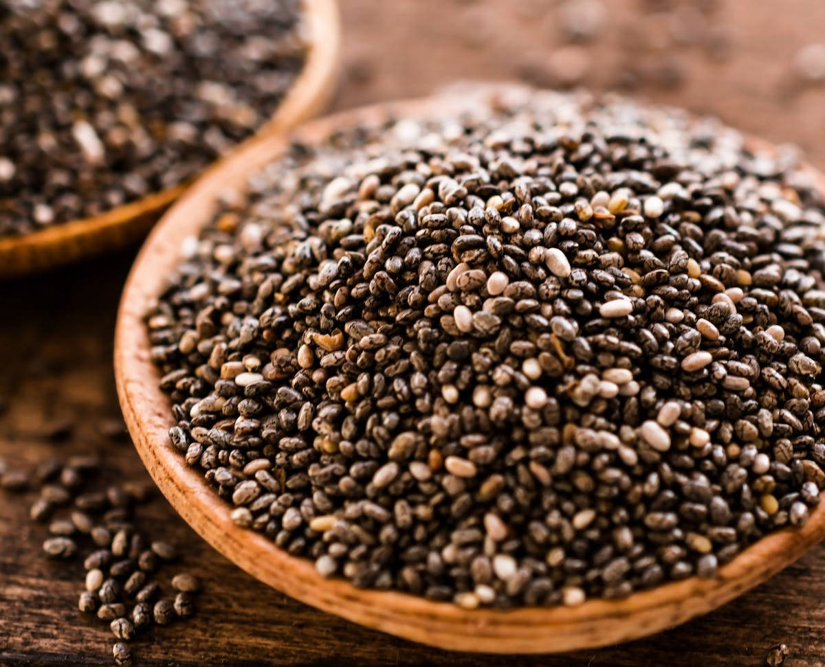 Chia Seeds, organic baskets, rustic wooden bowls, SD Desktop Wallpaper