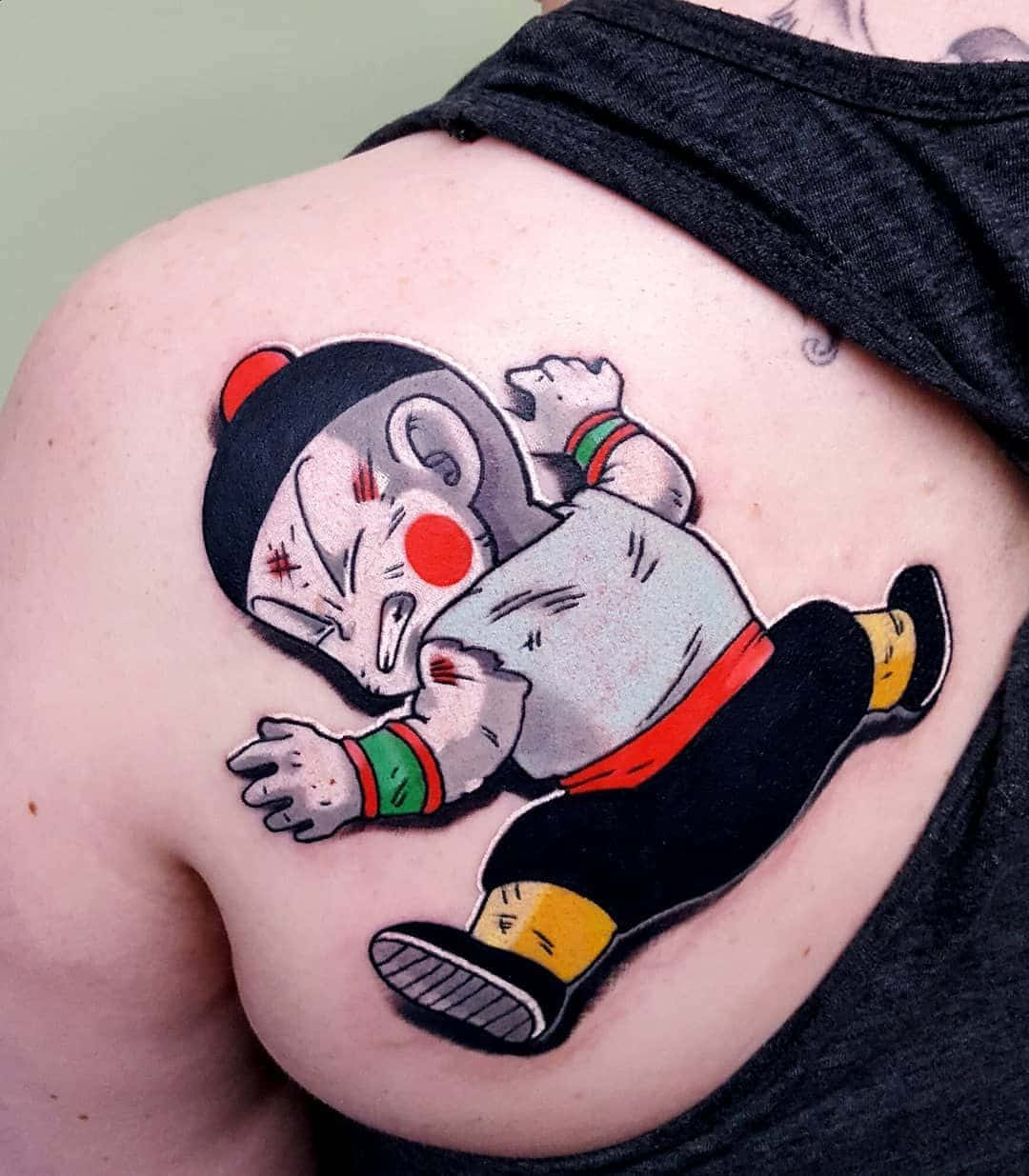 Chiaotzu, martial artist, tattoo, SD Phone Wallpaper