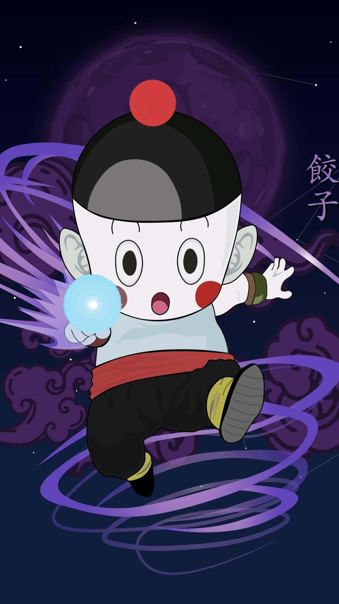 Chiaotzu, red dot on his head, glowing blue orb, Full HD Phone Wallpaper