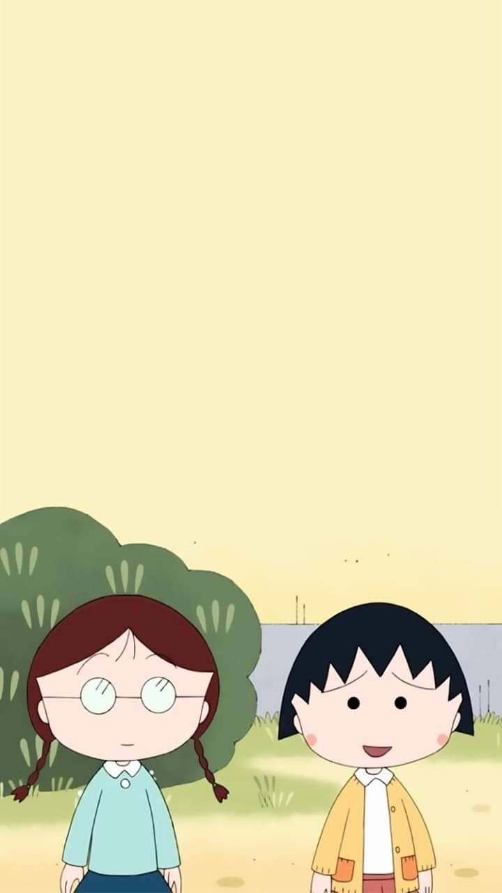 Chibi Maruko Chan, best friend, pigtails, HD Phone Wallpaper