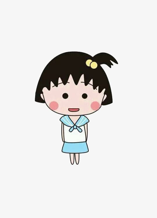 Chibi Maruko Chan, black bob hair, yellow hairpin, SD Phone Wallpaper