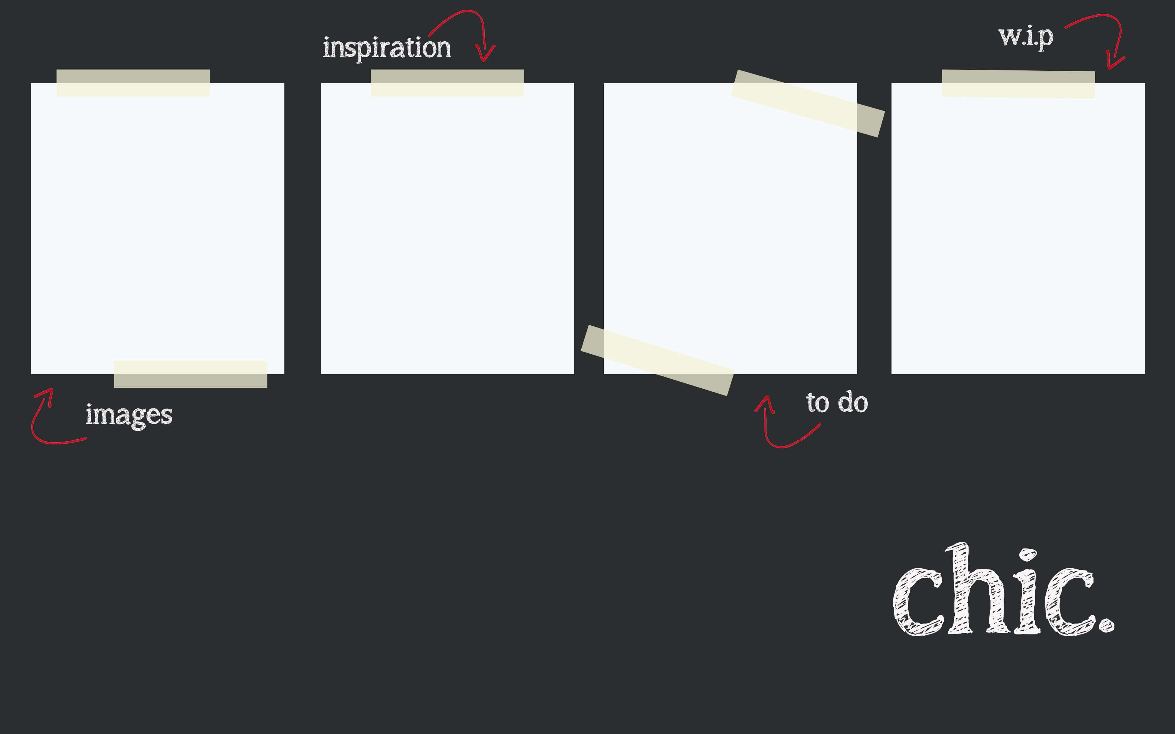 Chic Desktop, white paper sheets, dark wall, 4K Desktop Wallpaper