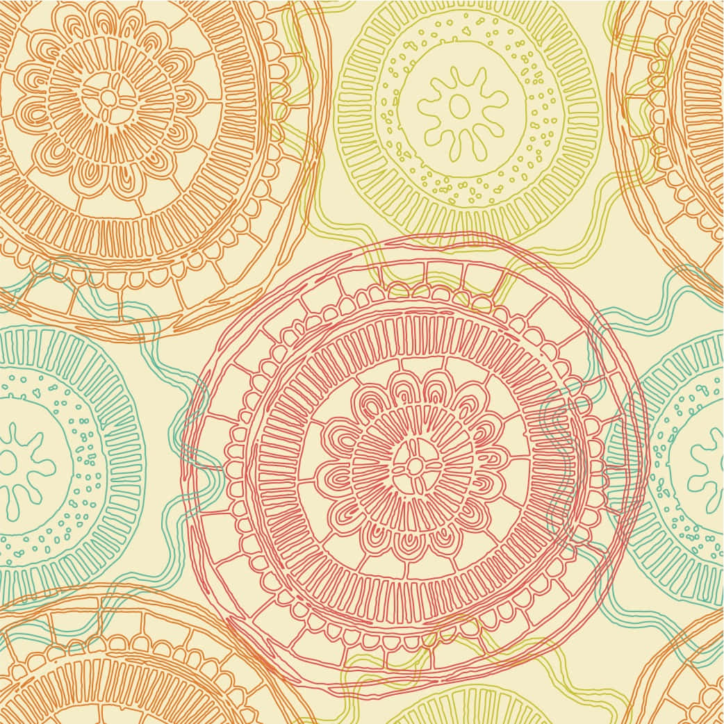 chic desktop, floral pattern, circles, SD Desktop Wallpaper
