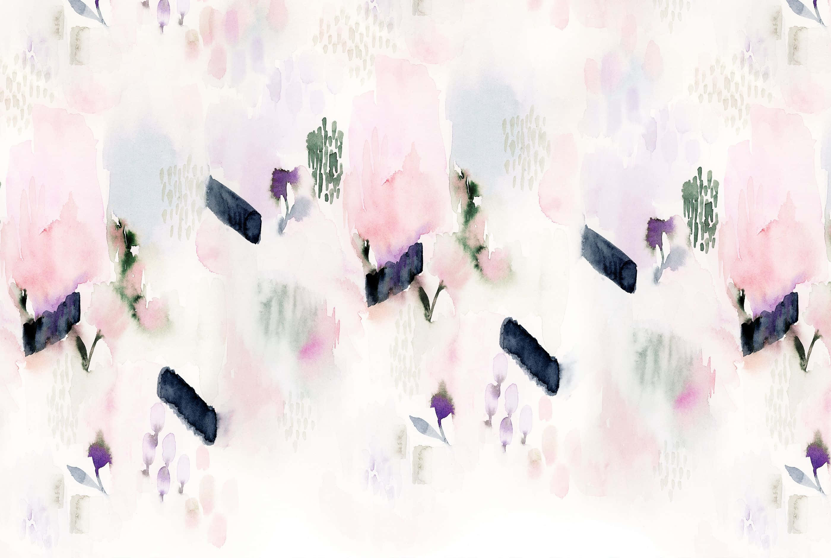 pink, purple, abstract floral shapes, 2K Desktop Wallpaper
