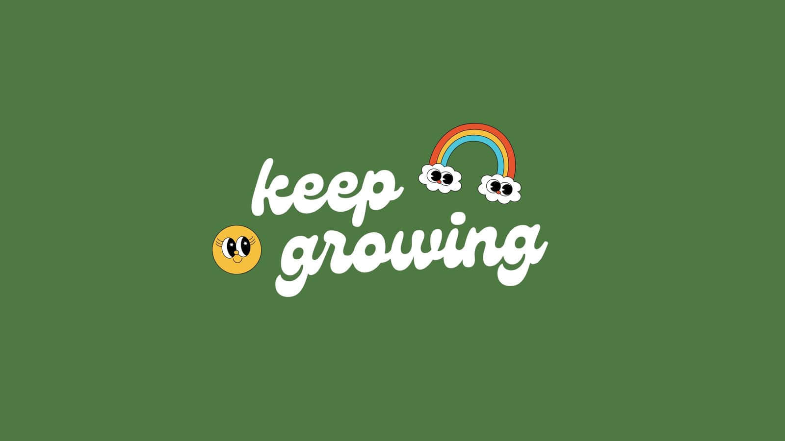 keep growing, rainbow, smiley face, HD Desktop Wallpaper