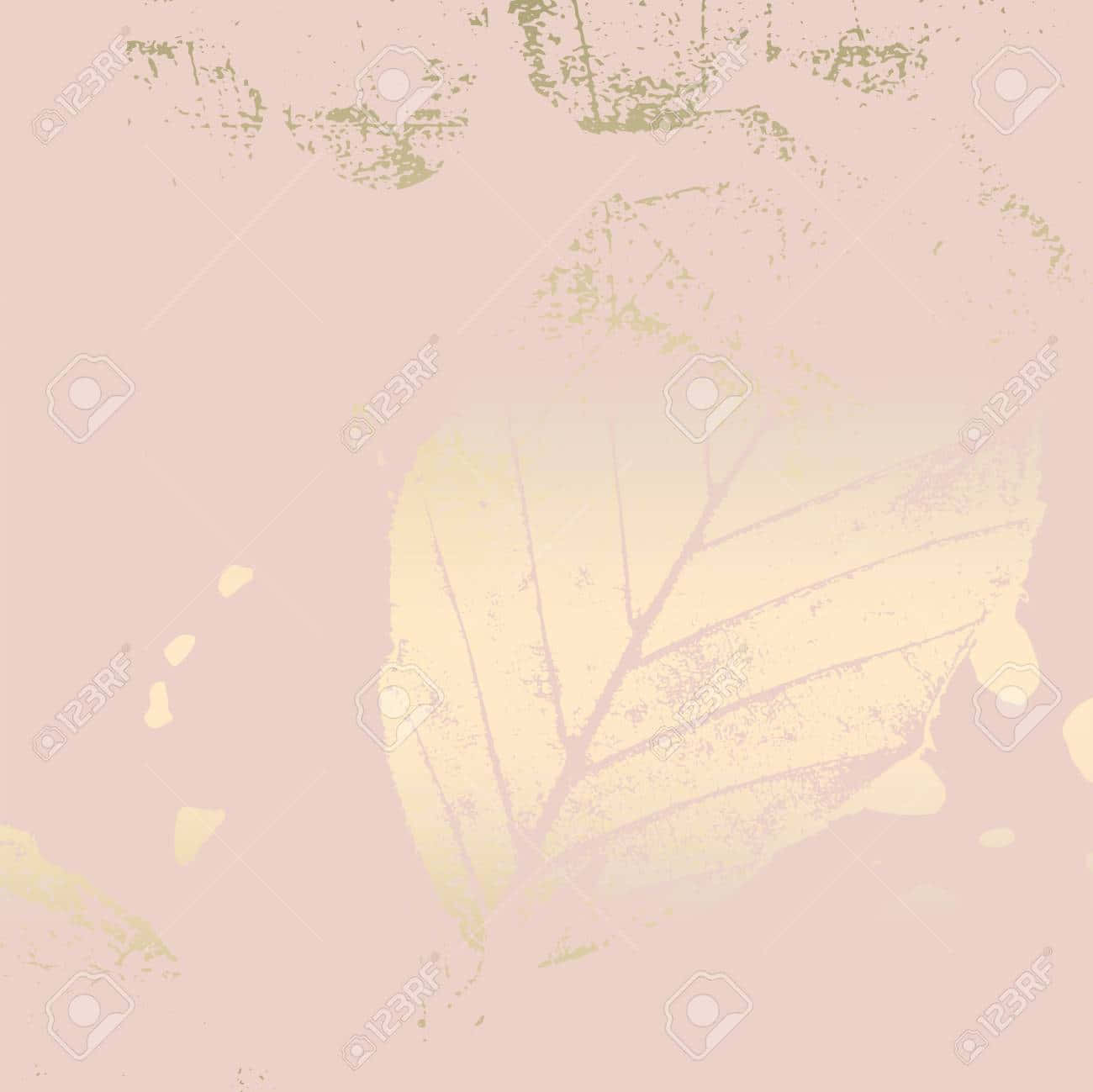 soft pink background, faded yellow leaf silhouette, green splatter texture, HD Desktop Wallpaper