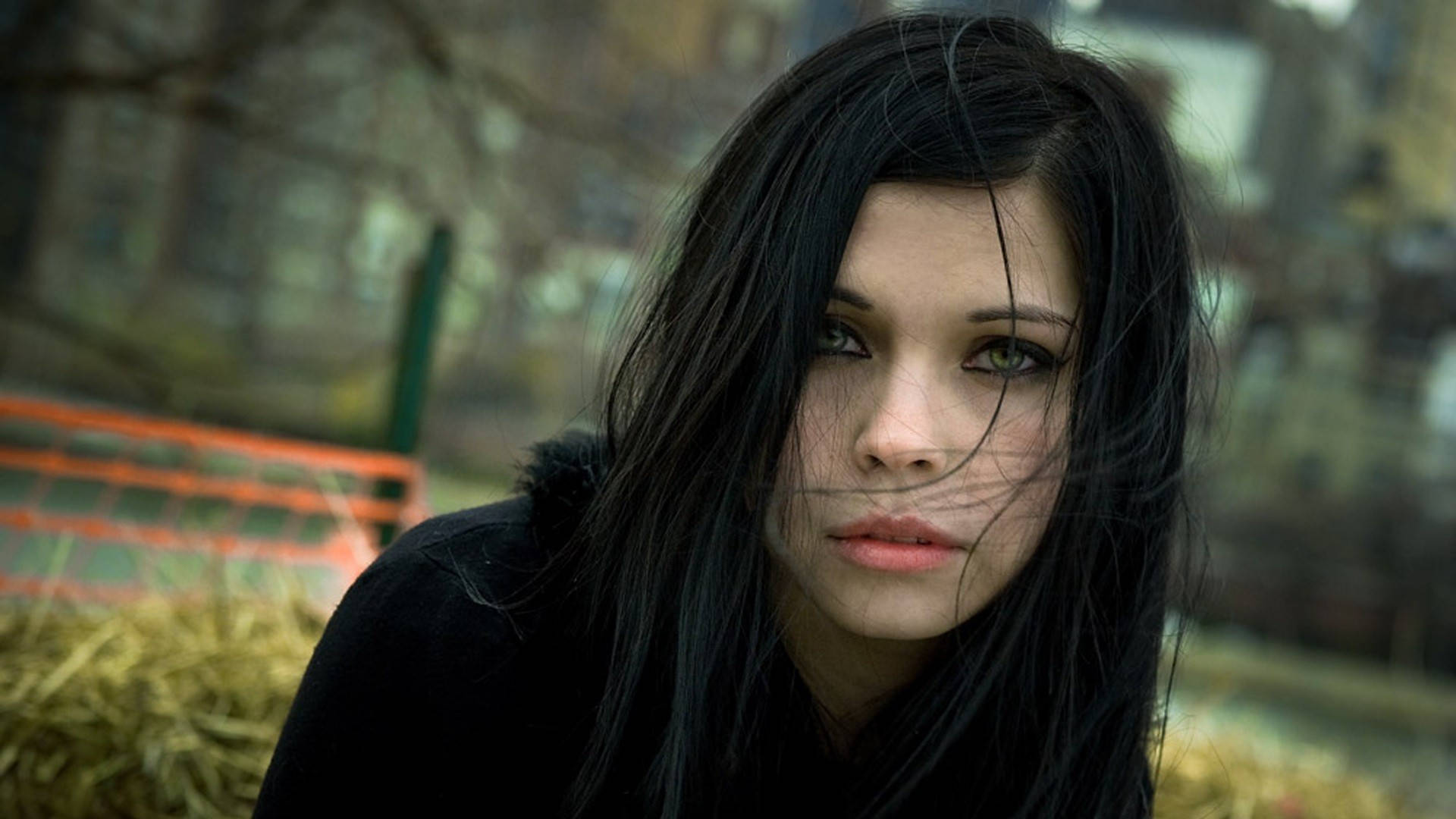 Chica Bonita, emo themed attire, long dark hair, Full HD Desktop Wallpaper