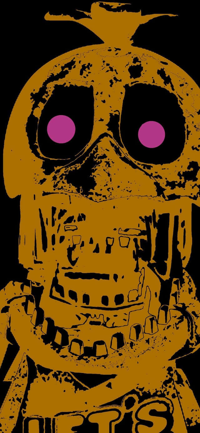 Chica, F N A F, gold skull, HD Phone Wallpaper