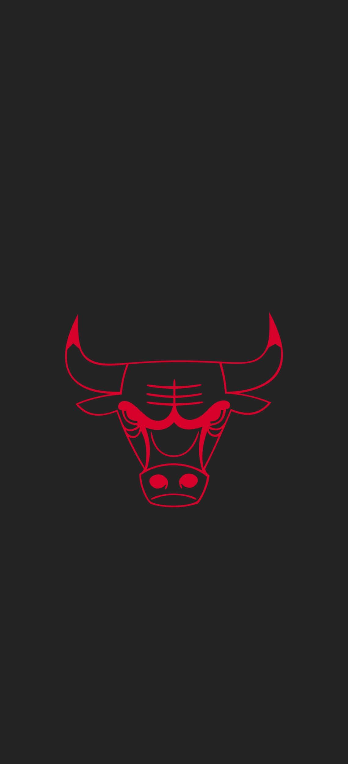 Chicago Bulls, Neon Red, bull's head, Full HD Phone Wallpaper