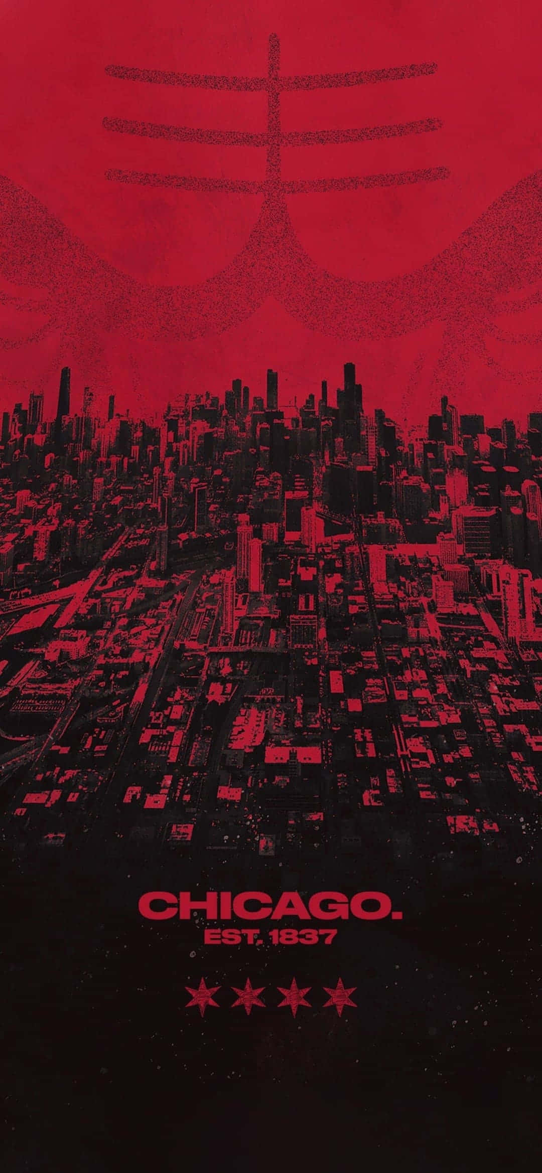 Chicago Bulls, Chicago skyline, red and black, Full HD Phone Wallpaper