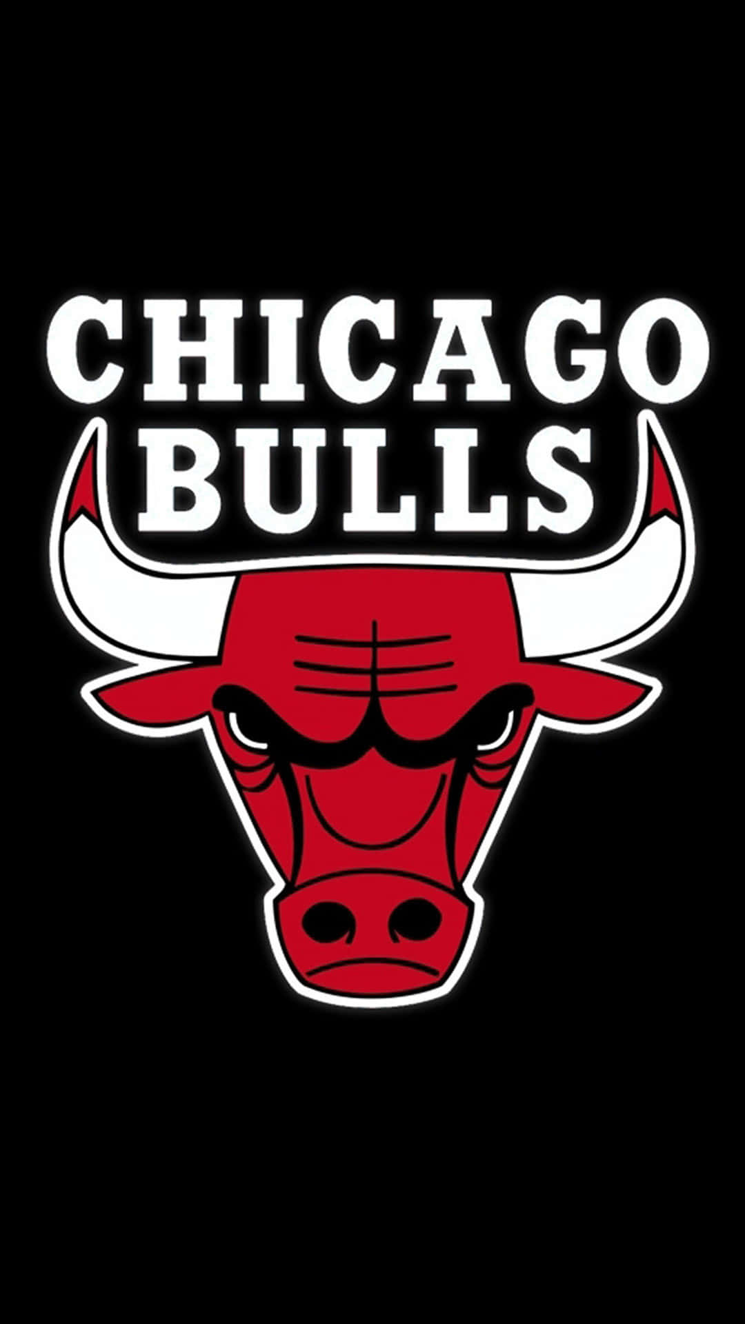 Chicago Bulls, red bull head, white horns, Full HD Phone Wallpaper