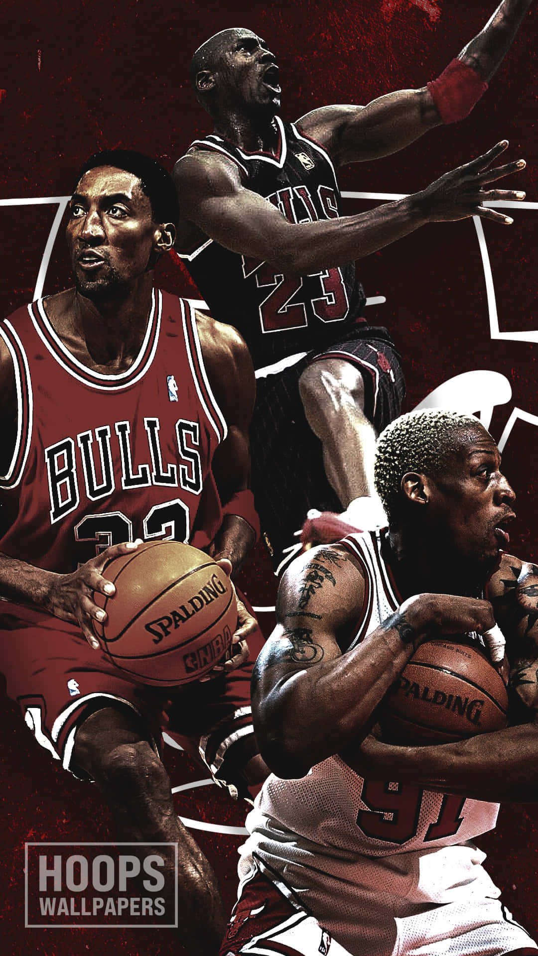 Chicago Bulls, iPhone, red background, Full HD Phone Wallpaper