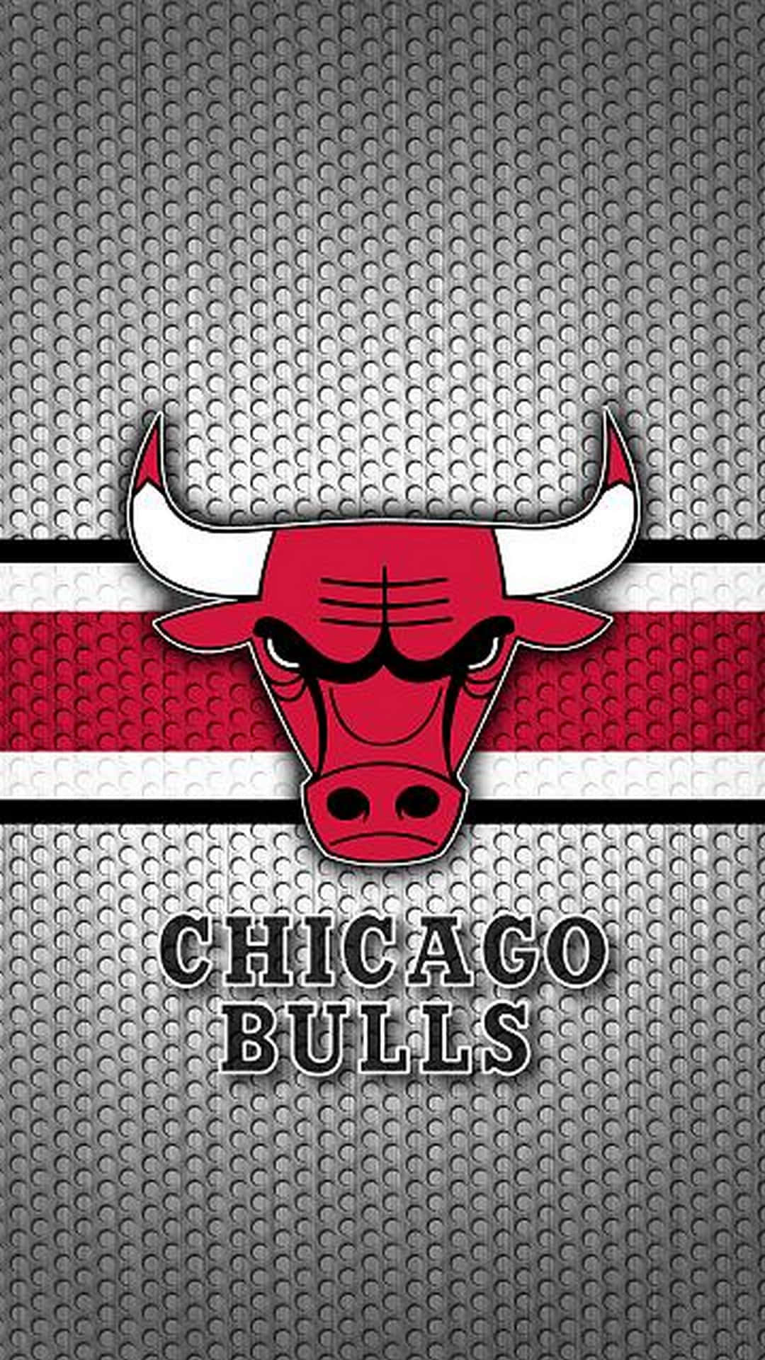 Chicago Bulls, red bull head, metallic gray textured background, Full HD Phone Wallpaper