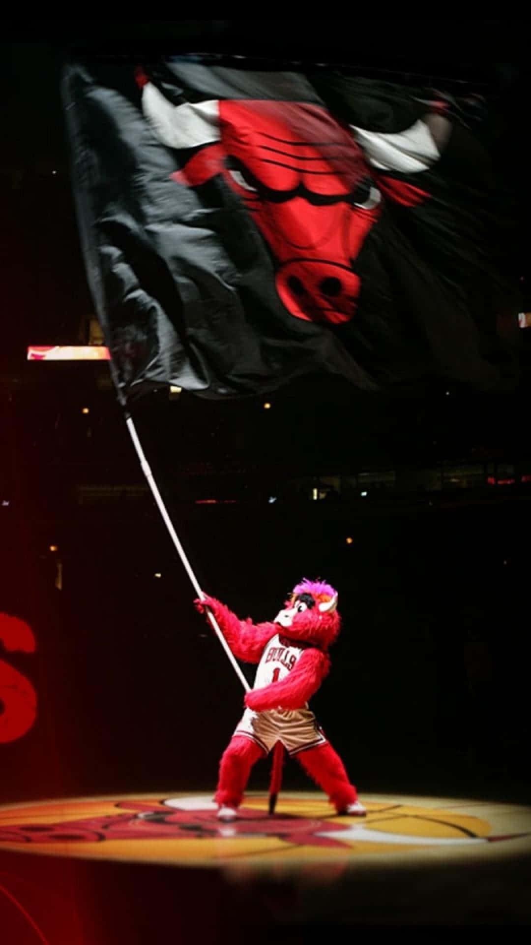 Chicago Bulls, red bull mascot, basketball uniform, Full HD Phone Wallpaper