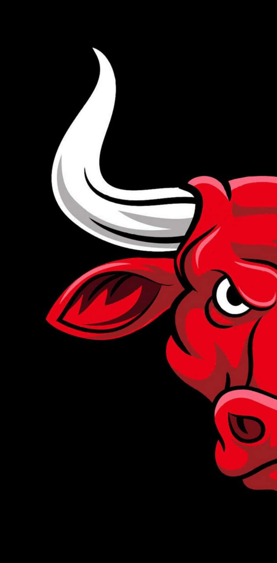 Chicago Bulls, red bull, white curved horn, HD Phone Wallpaper