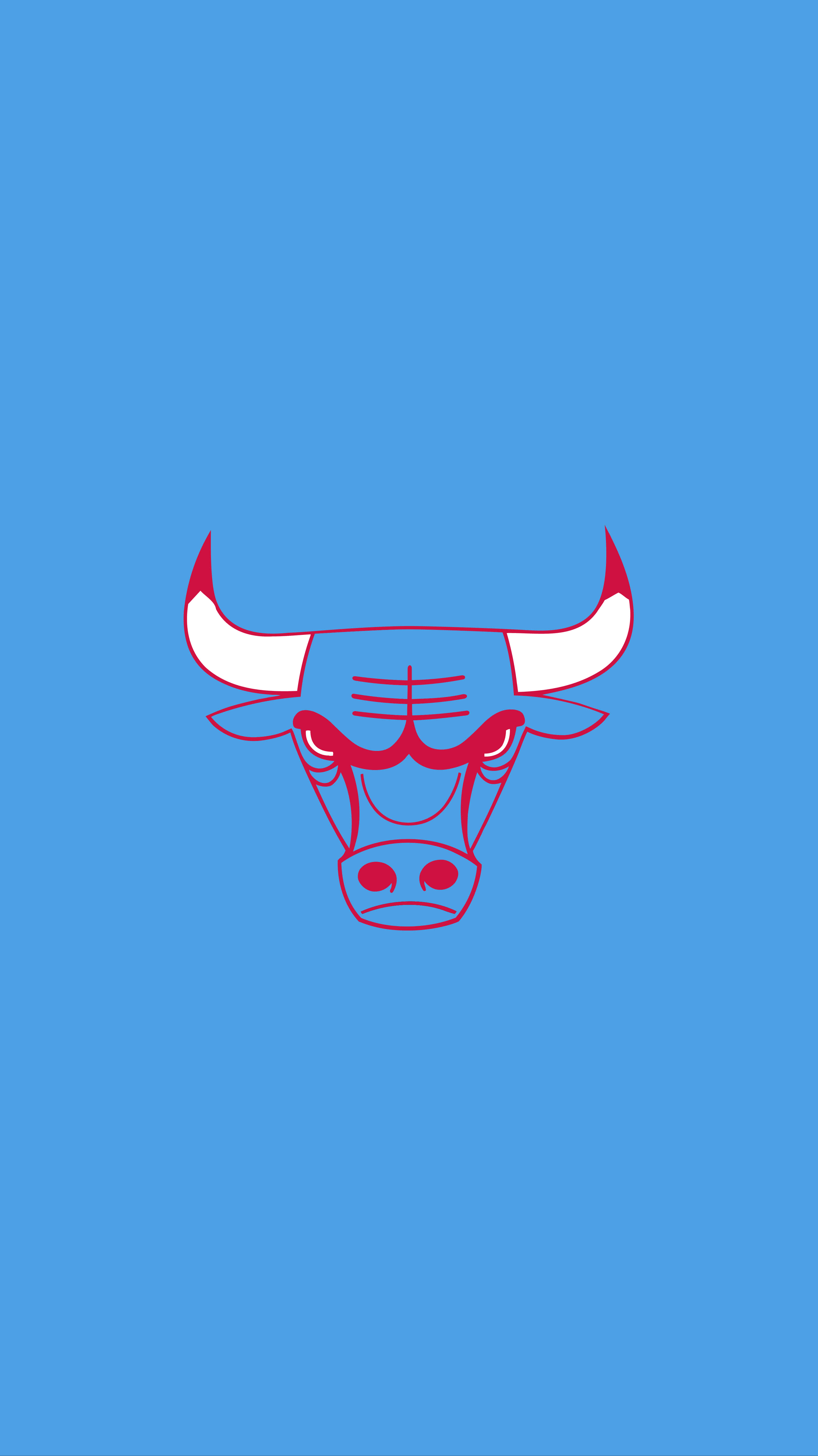 Chicago Bulls, iPhone, red outlined bull head logo, 5K Phone Wallpaper